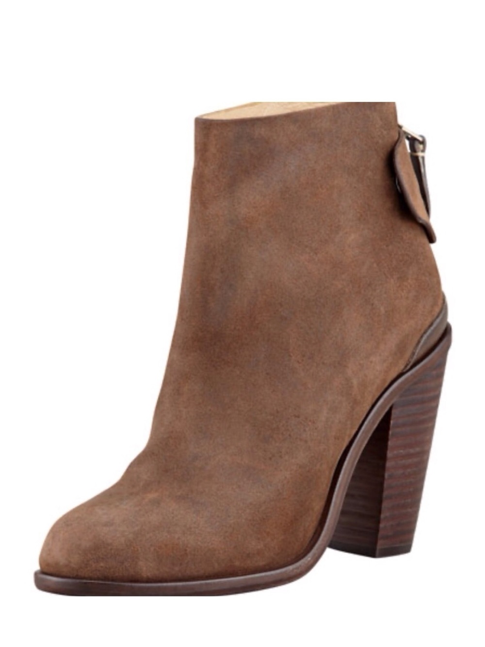 RAG & BONE Kerr Back-Tab Leather Ankle Boot, Booties Boho Brown Sz 11 (41) Zip